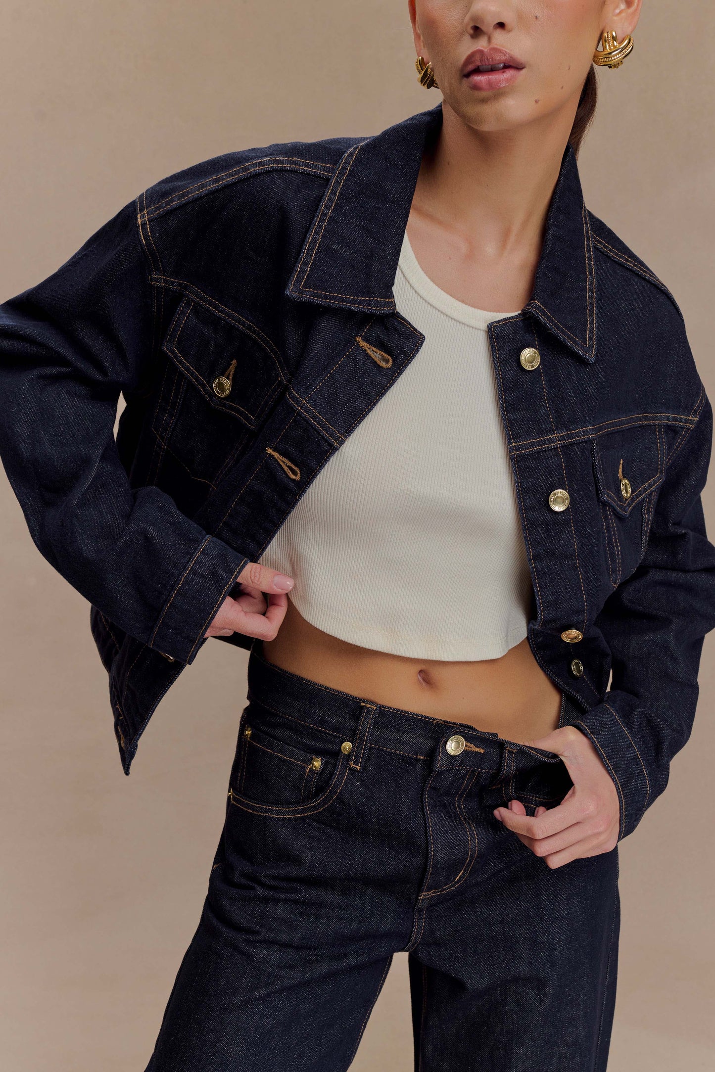 Veste en jean à taille ajustée Kirra - Bleu indigo délavé