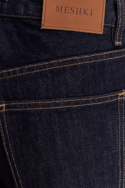 Jeans en jean Mannon taille mi-haute - Bleu indigo délavé