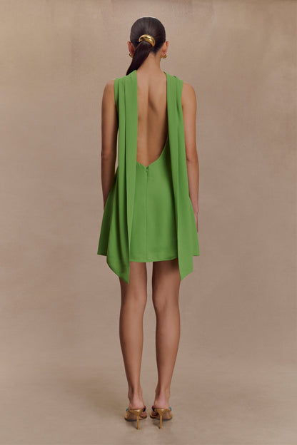 Robe mini drapée avec écharpe Wynter - Verte