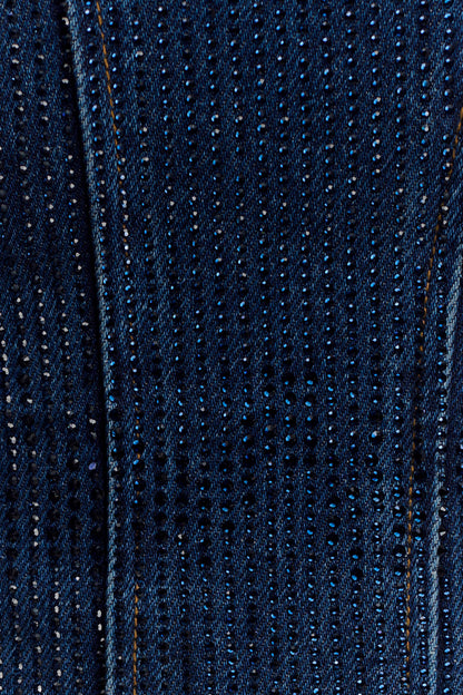 Corset en jean sans bretelles Monte Diamante - Bleu minuit