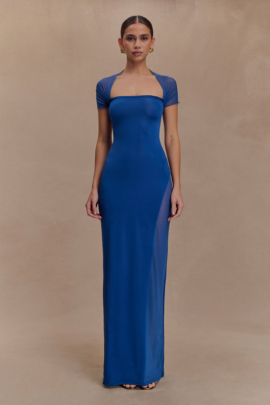 Wyatt Robe Maxi Élasthanne et Maille - Bleu Cobalt