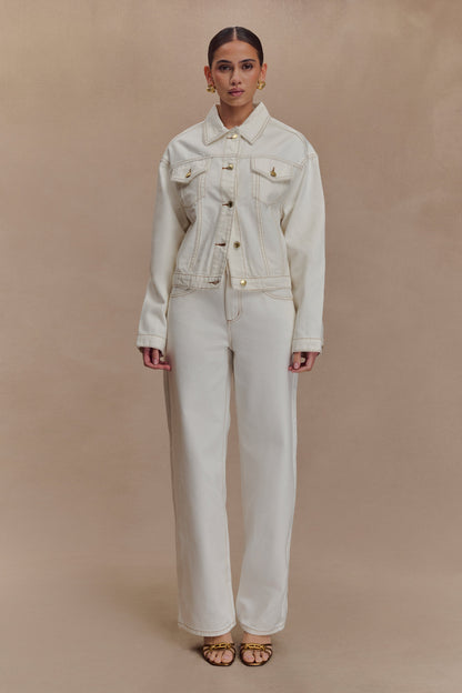 Jeans en jean taille mi-hauteur Mannon - Blanc