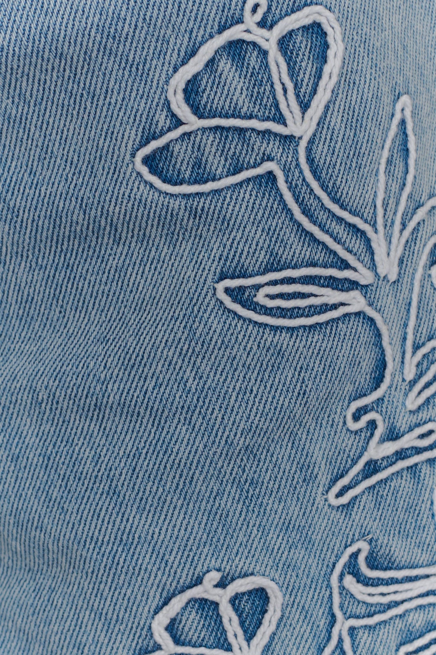 Short brodé Kylee - Bleu moyen