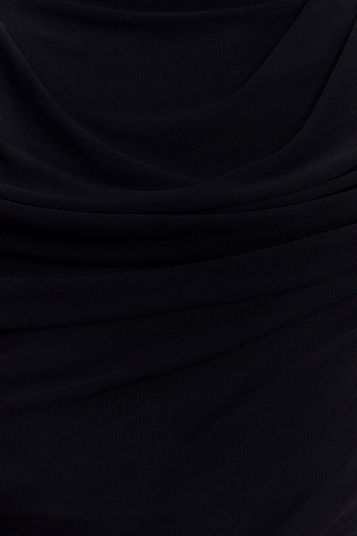 Top fluide et drapé Pruedance avec superposition en mesh - Noir