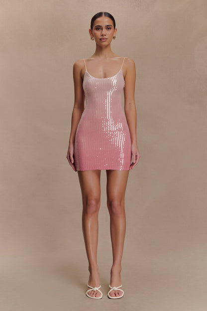 Mini-robe à paillettes Mora - Rose Ombré