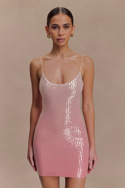 Mini-robe à paillettes Mora - Rose Ombré