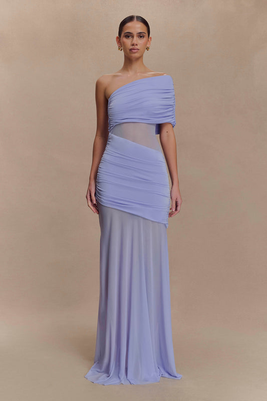 Robe Maxi en Maille à Une Épaule Dallas - Lavande