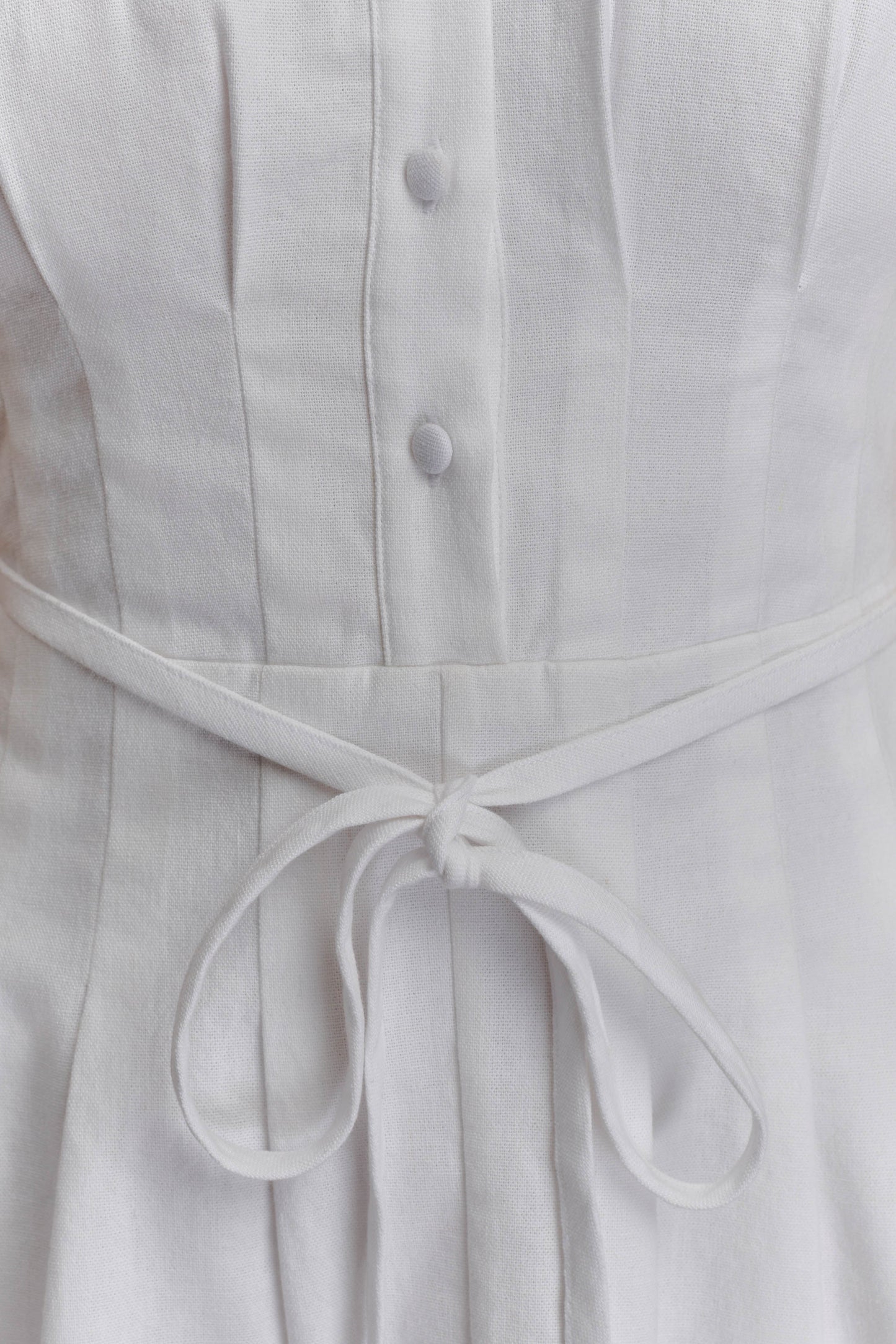 Mini-robe en lin à boutons Aysha - Blanc