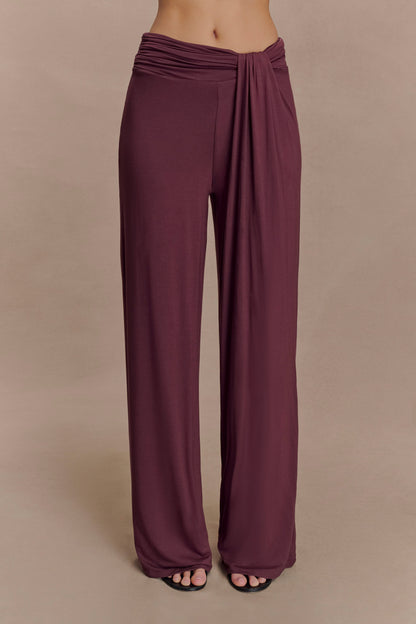 Pantalon droit en modal Ramona - couleur moka
