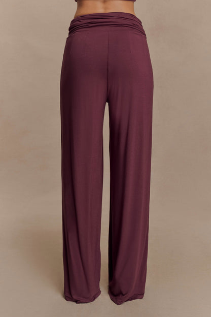 Pantalon droit en modal Ramona - couleur moka