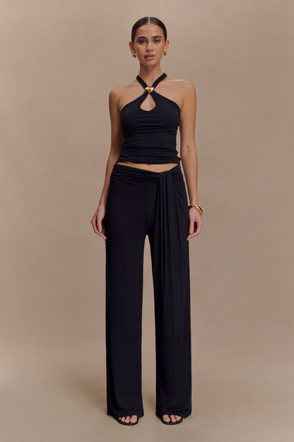Pantalon droit en modal Ramona - Noir