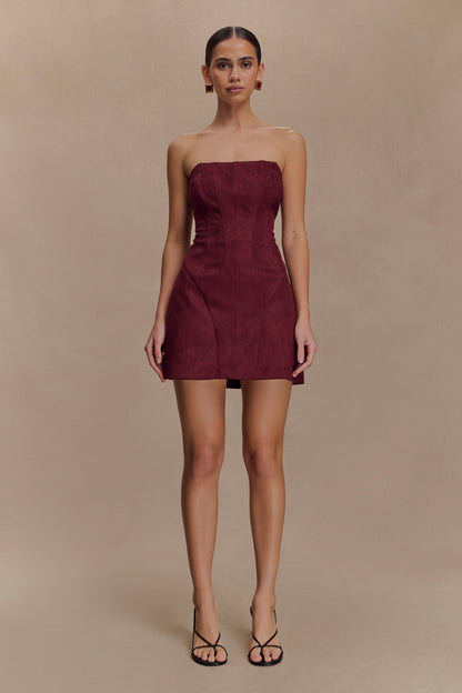 Mini-robe Andy en similicuir - Vin rouge
