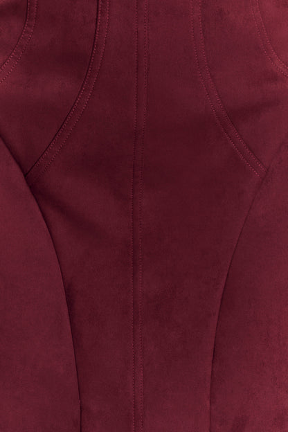 Mini-robe Andy en similicuir - Vin rouge