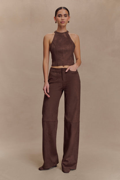 Pantalon Logan en similicuir - Chocolat noir