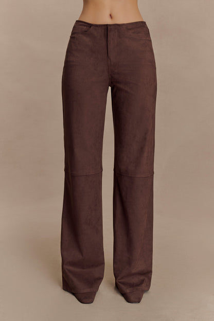 Pantalon Logan en similicuir - Chocolat noir