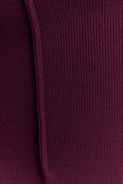 Top en jersey bandage à col montant Romaine - Vin rouge