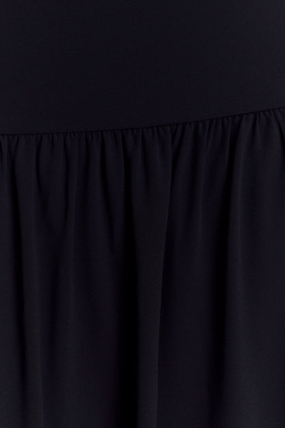 Robe midi en mousseline de soie Georgina - Noir