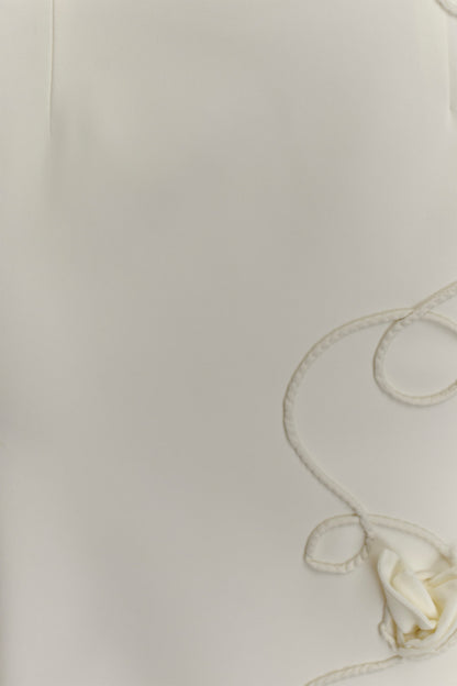 Robe midi brodée Virginia en tailleur - Blanc