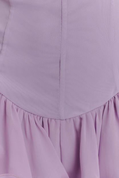 Mini-robe en tulle à volants Calantha - Lilas