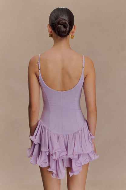 Mini-robe en tulle à volants Calantha - Lilas