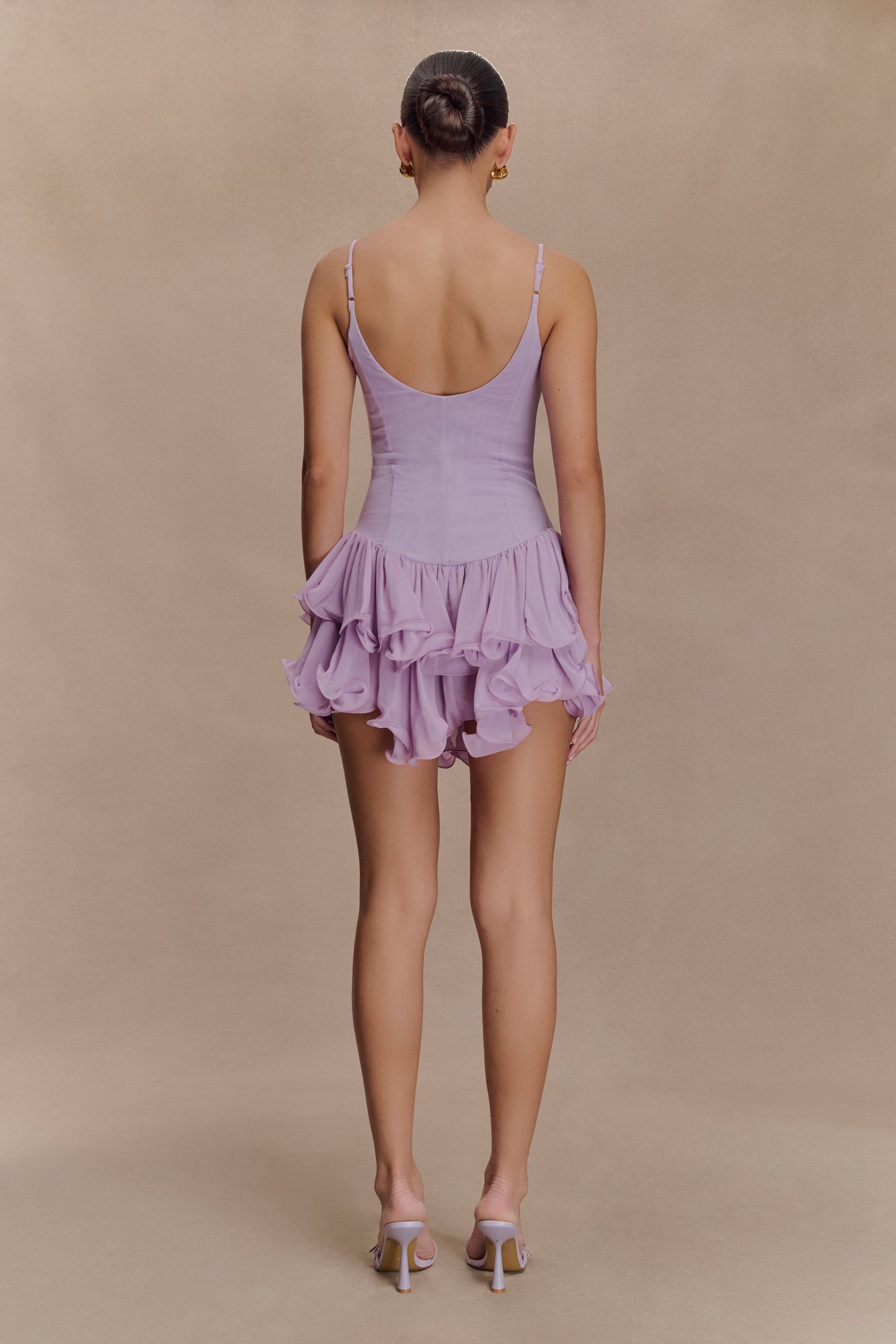 Mini-robe en tulle à volants Calantha - Lilas