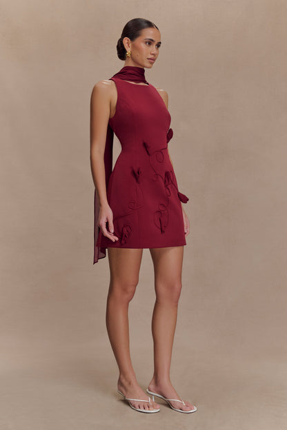Mini-robe brodée Skyler Suiting - Vin rouge