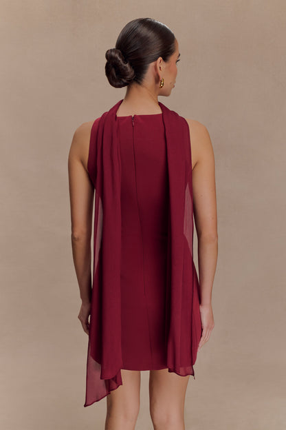 Mini-robe brodée Skyler Suiting - Vin rouge