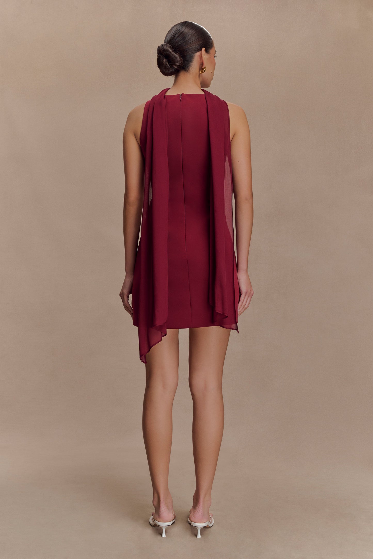 Mini-robe brodée Skyler Suiting - Vin rouge