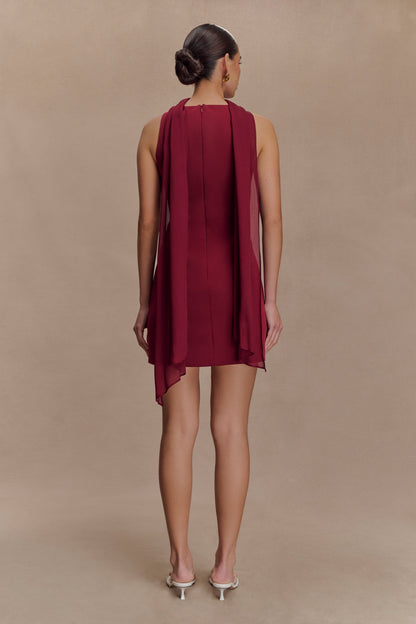 Mini-robe brodée Skyler Suiting - Vin rouge