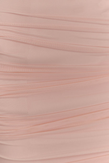 Jianna Mini-robe en maille sans bretelles - Rose poudré