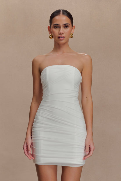 Jianna Mini-robe en maille sans bretelles - Blanc