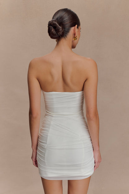 Jianna Mini-robe en maille sans bretelles - Blanc