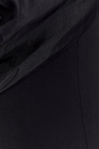 Mini-robe Effie en organza à une seule manche - Noir