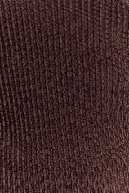 Elodie Haut en Tricot à Bonnets sans Bretelles - Chocolat