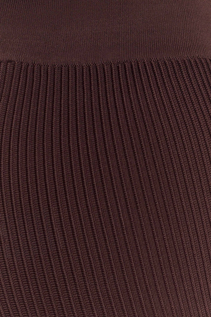 Pantalon côtelé en tricot Elodie - Chocolat