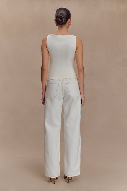 Haut sans manches à panneaux Coraline - Blanc