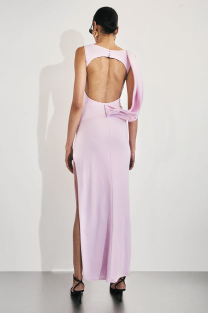 Henley Robe Maxi Dégradée et Fluide - Rose Poussière