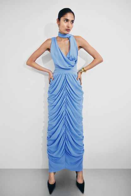 Robe Maxi en Chiffon Alex - Bleu