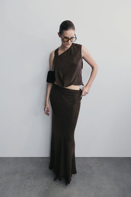 Jupe Maxi Violeta - Chocolat Noir