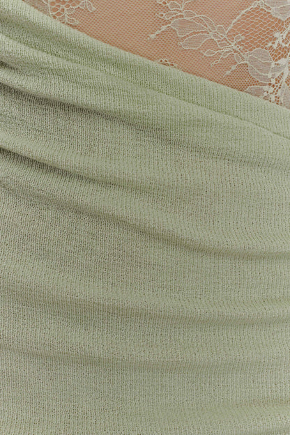 Mini-robe en jersey à volants Luxie - Vert pastel