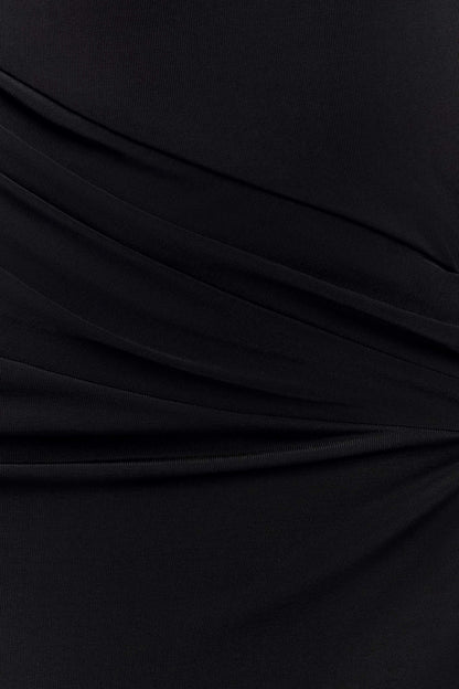 Robe Maxi Deanna à Manches Longues et Plissée - Noire
