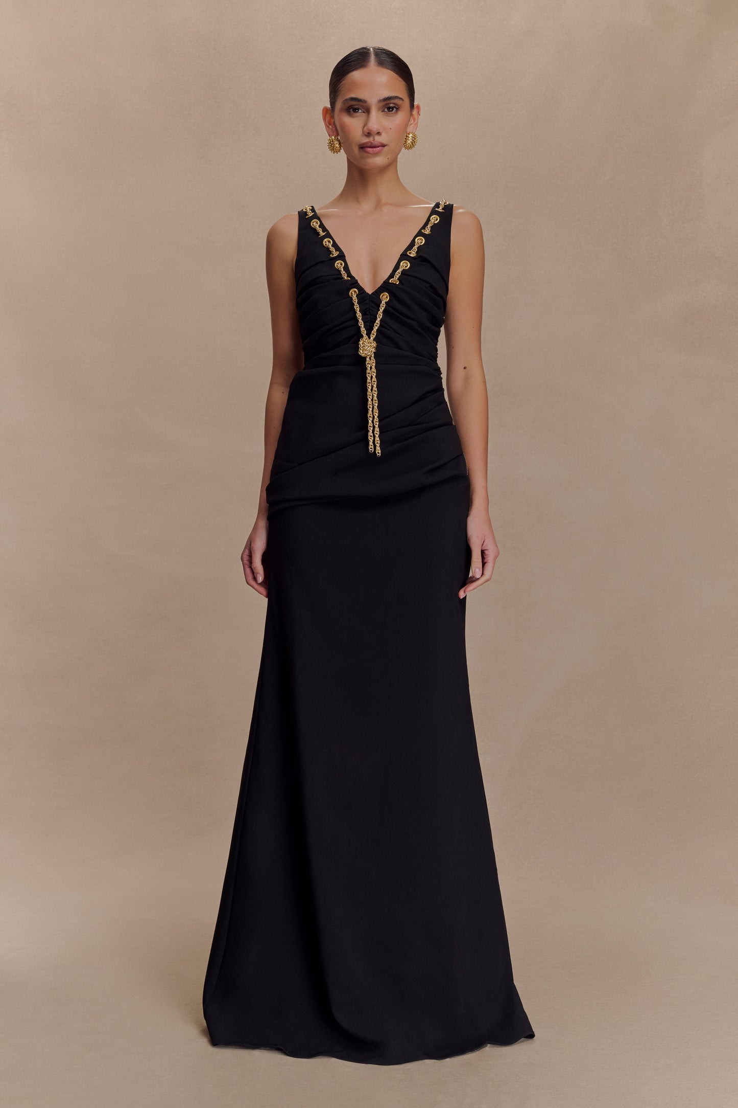 Robe Maxi Axton à Décolleté Bas - Noir