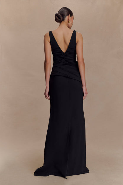Robe Maxi Axton à Décolleté Bas - Noir