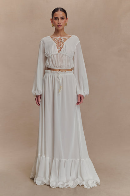 Jupe Maxi en Chiffon Carlie - Ivoire