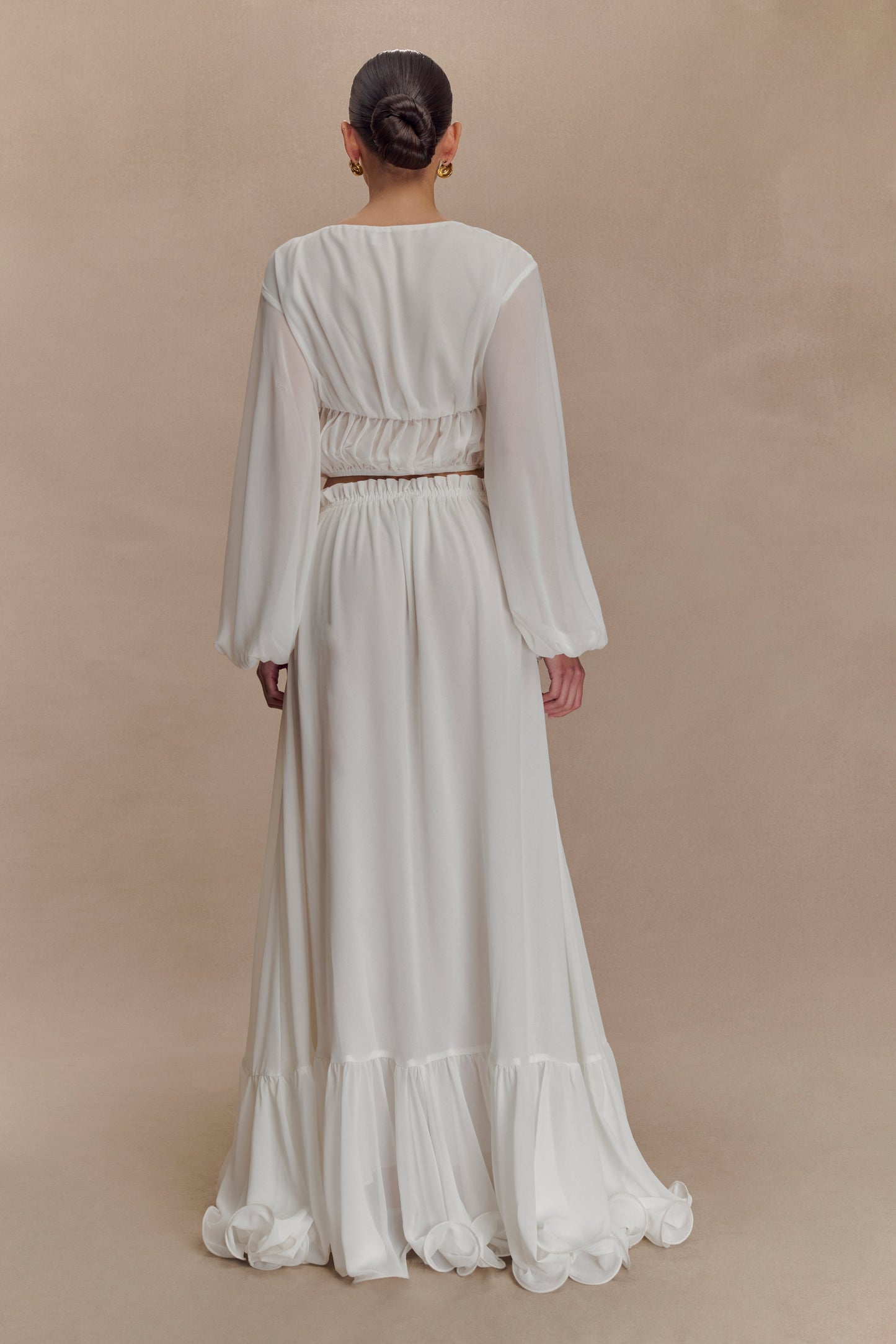 Jupe Maxi en Chiffon Carlie - Ivoire