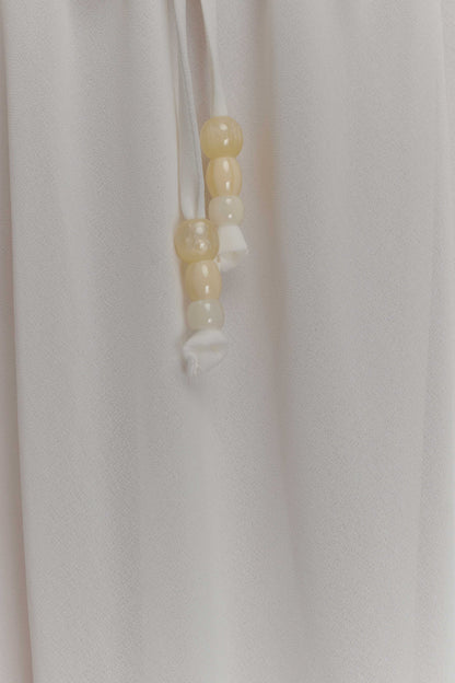 Carlie Haut en mousseline de soie avec nœud croisé - Ivoire