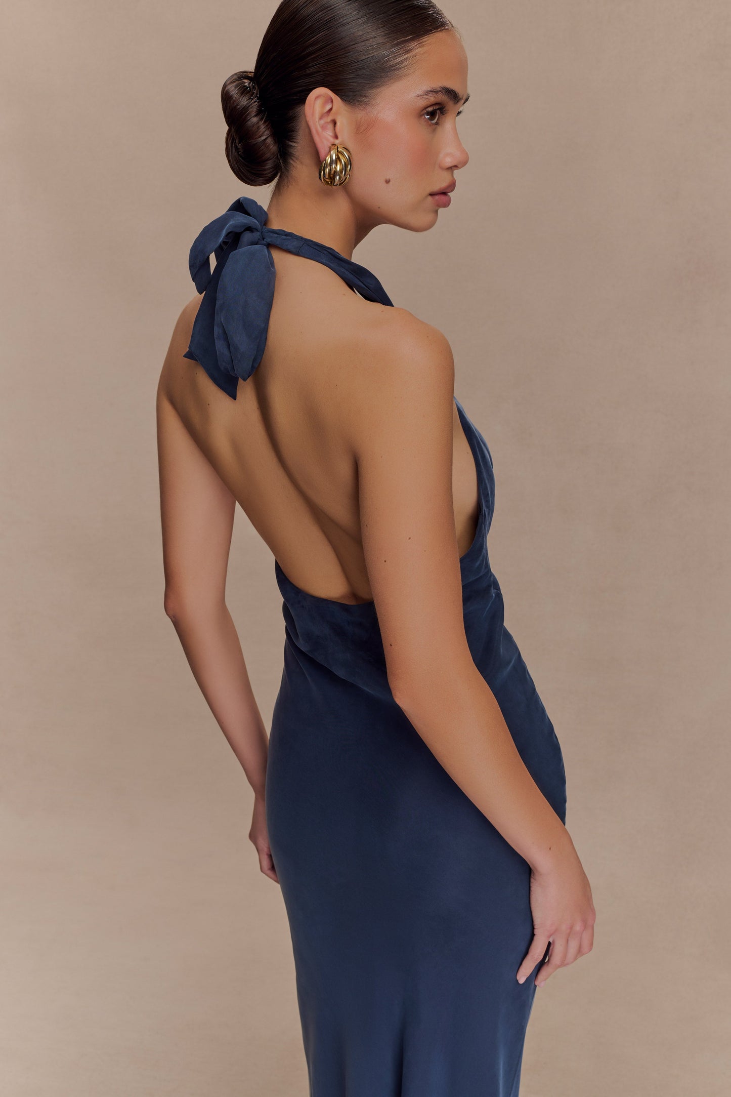 Robe Maxi Halter Louisiana - Bleu Marine