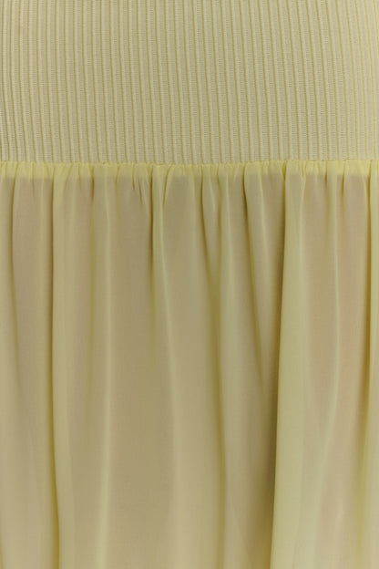 Haille Robe Maxi en Chiffon Tricoté - Citron