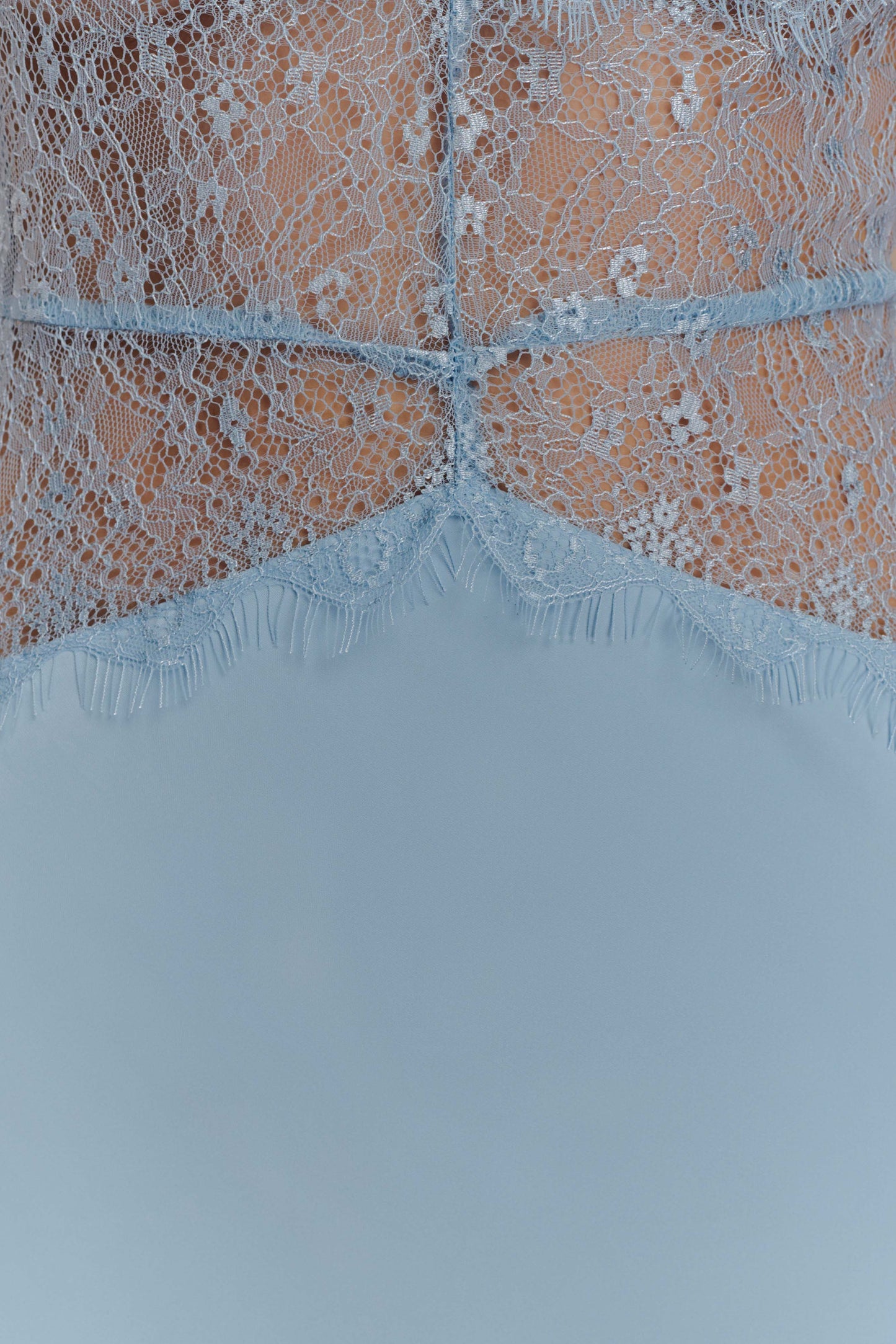 Robe Maxi en Dentelle et Satin Dinah - Bleu Bleu Roi
