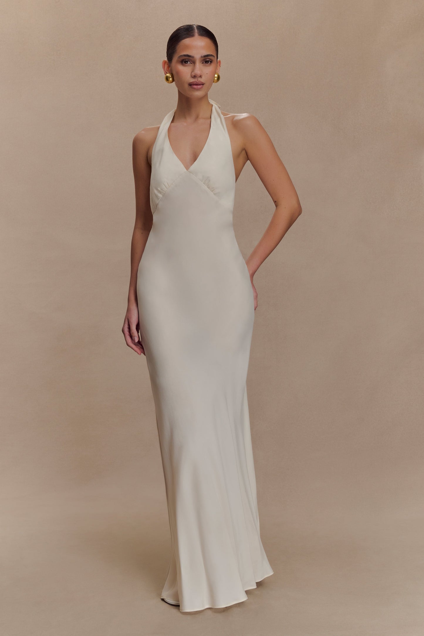 Robe Maxi Halter Louisiana - Ivoire